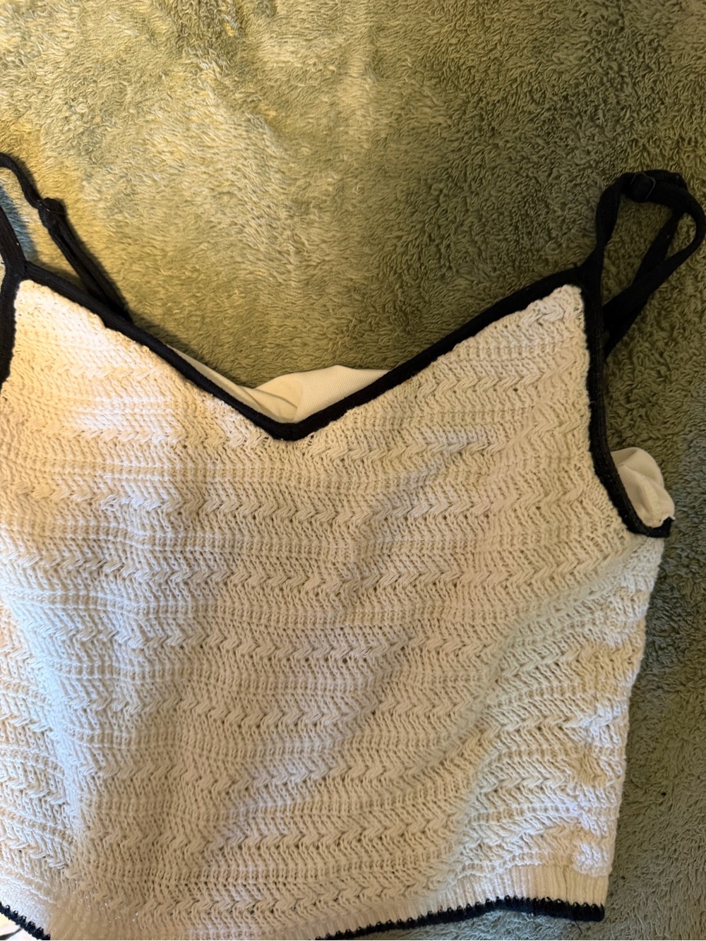 Abercrombie & Fitch Cream Knit Camisole with Black Trim